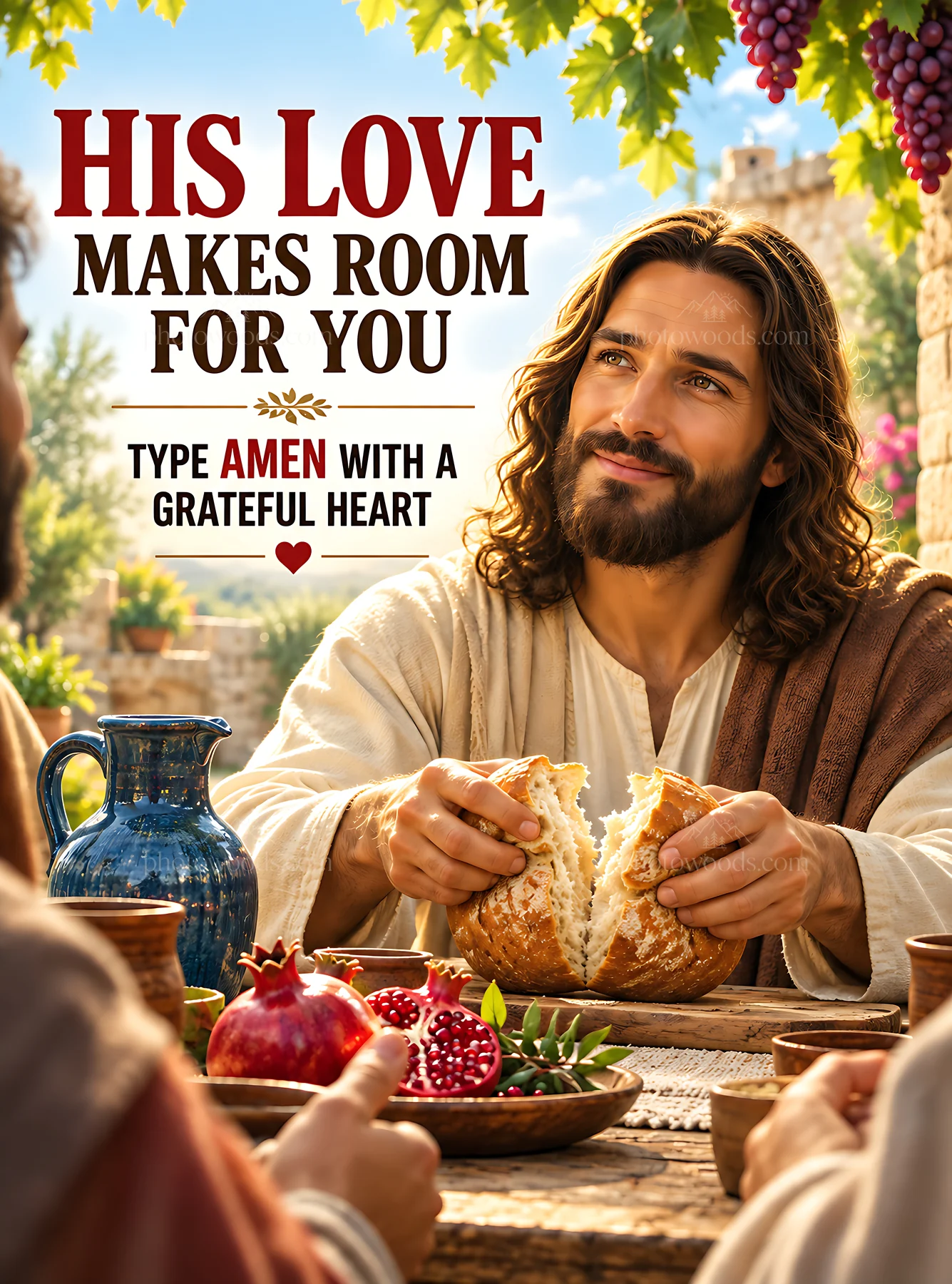 Bread shared with love among friends - AI-generated stock image