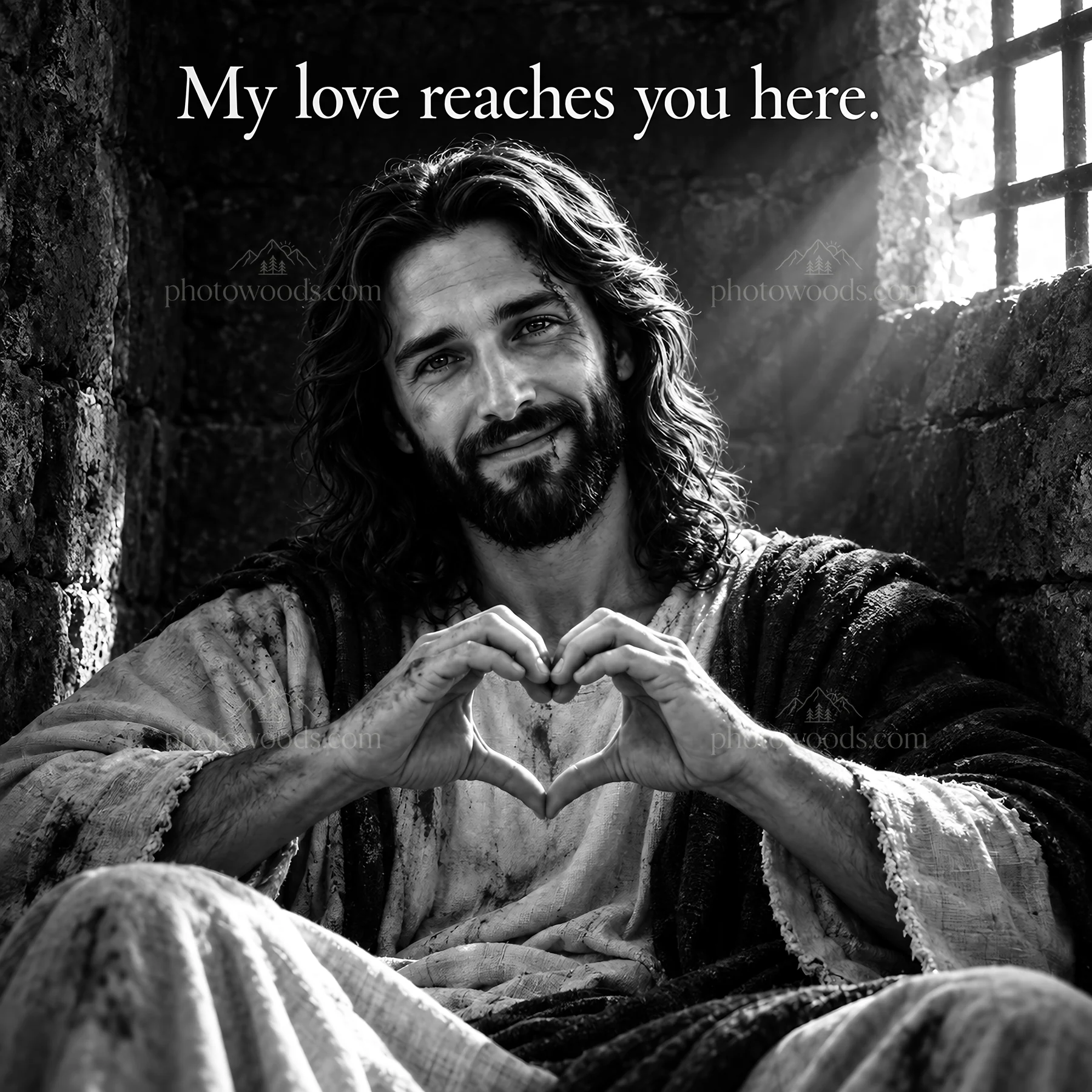 Jesus Christ showing love and compassion - AI-generated stock image