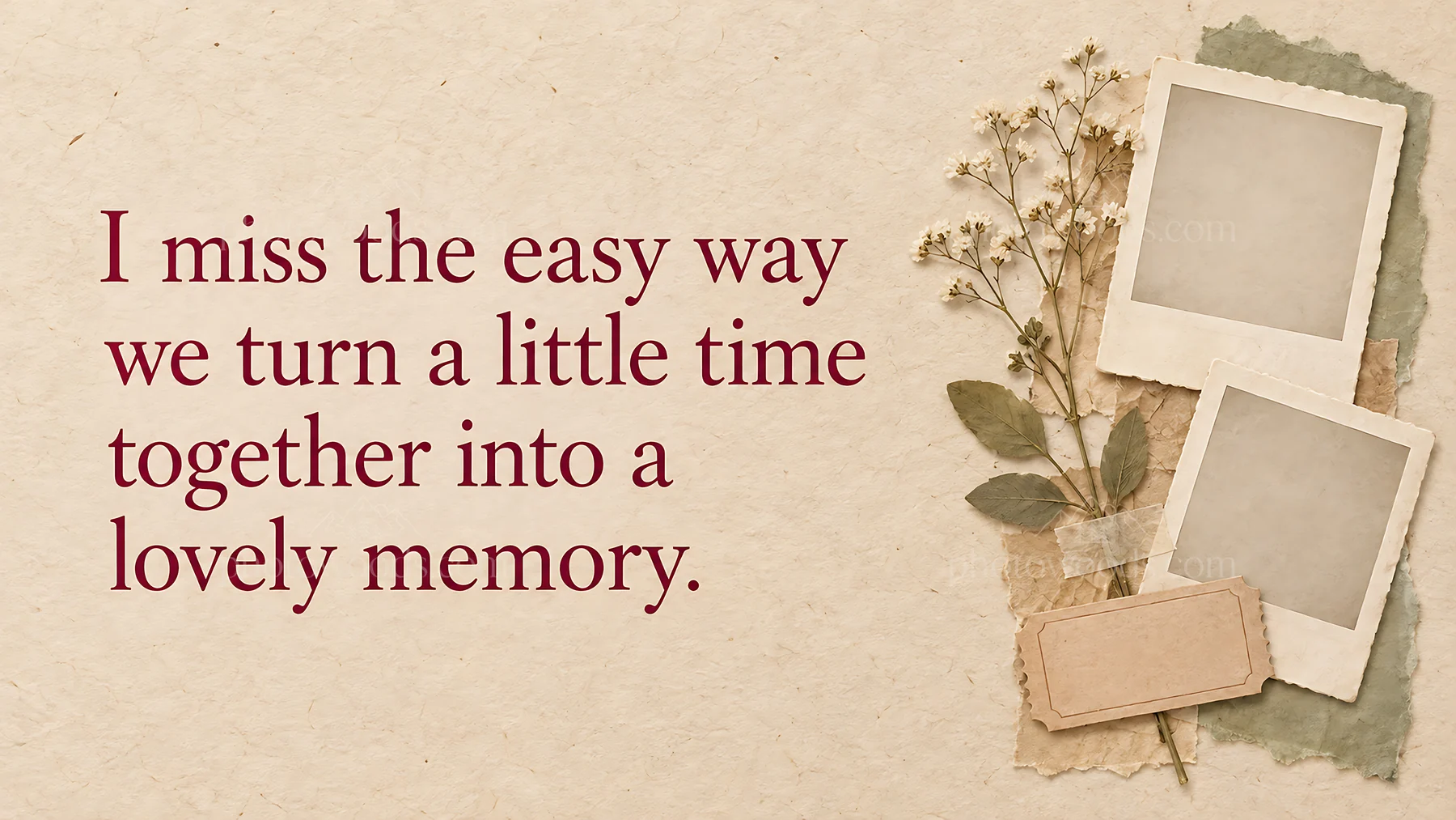 I Miss the Easy Way We Make Memories - AI-generated stock image