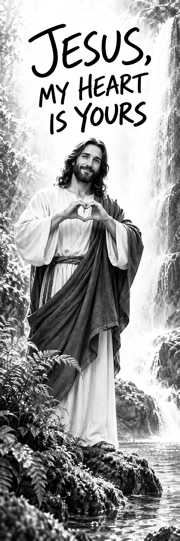 Jesus Christ sharing love with open heart - AI-generated stock image