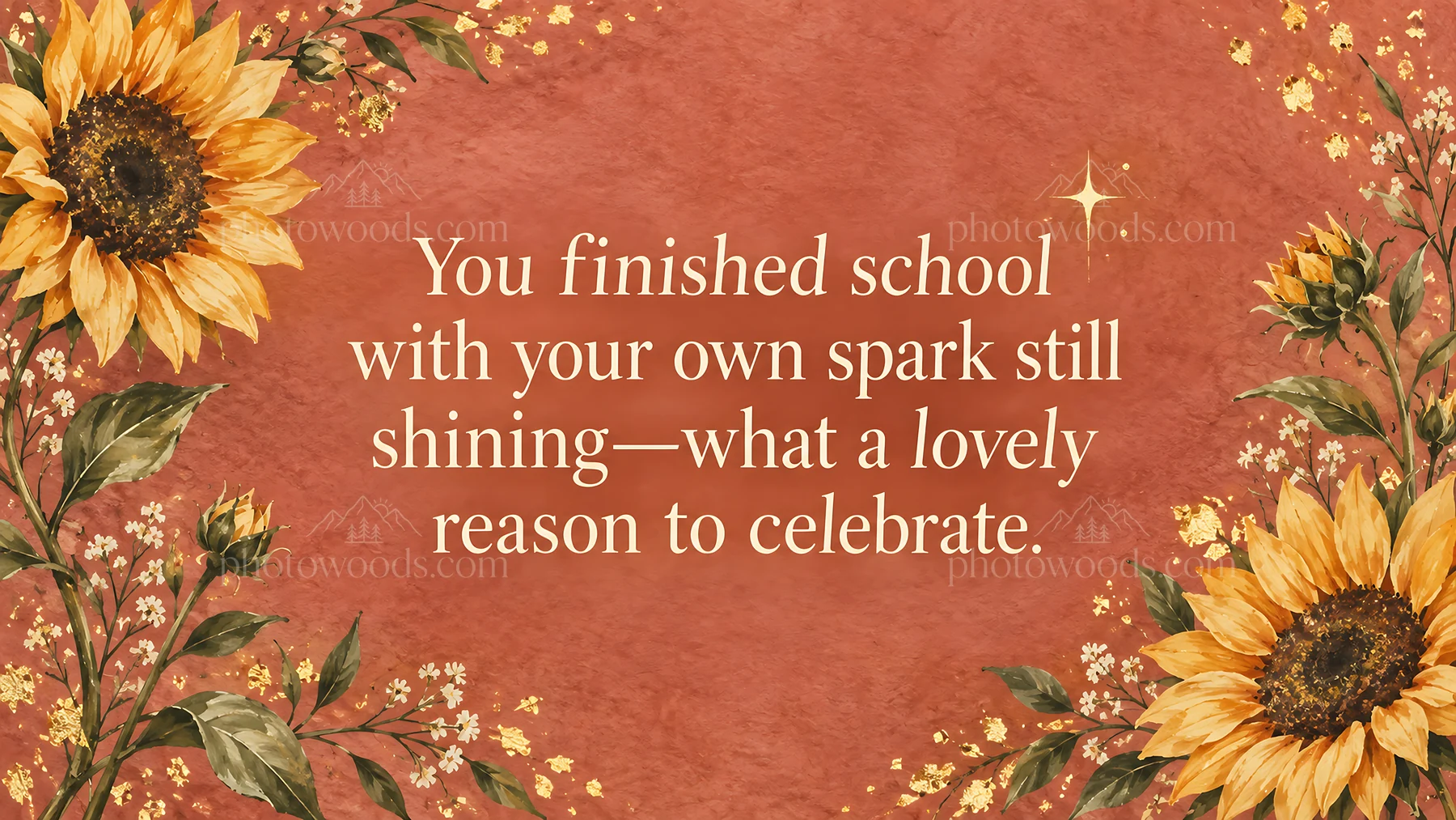 Floral High School Graduation Greeting - AI-generated stock image