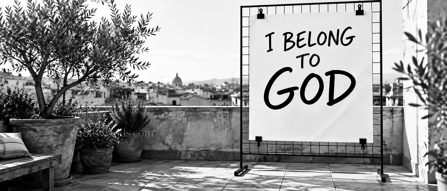 Jesus Christ welcomes the viewer with a message of belonging - AI-generated stock image