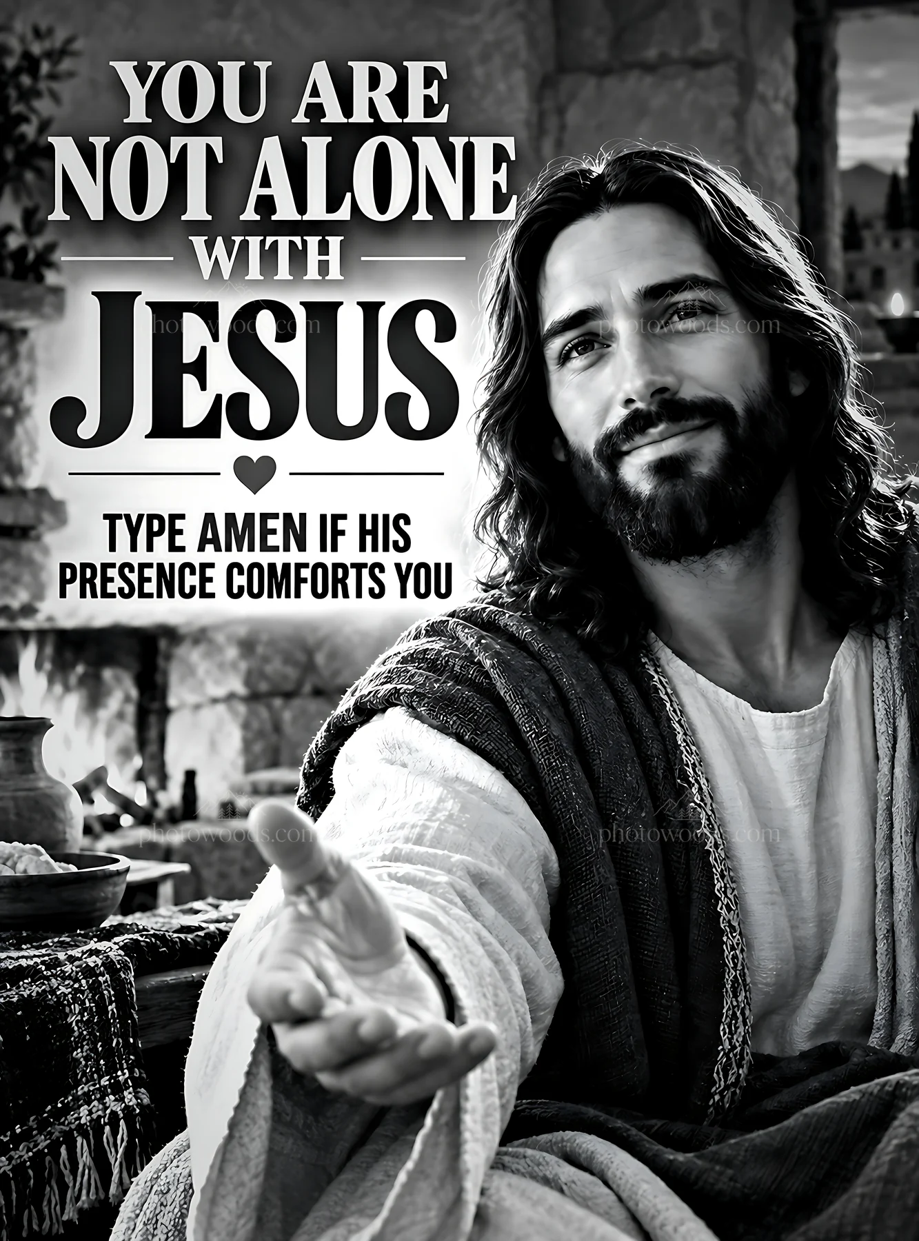 You are not alone with Jesus at home - AI-generated stock image