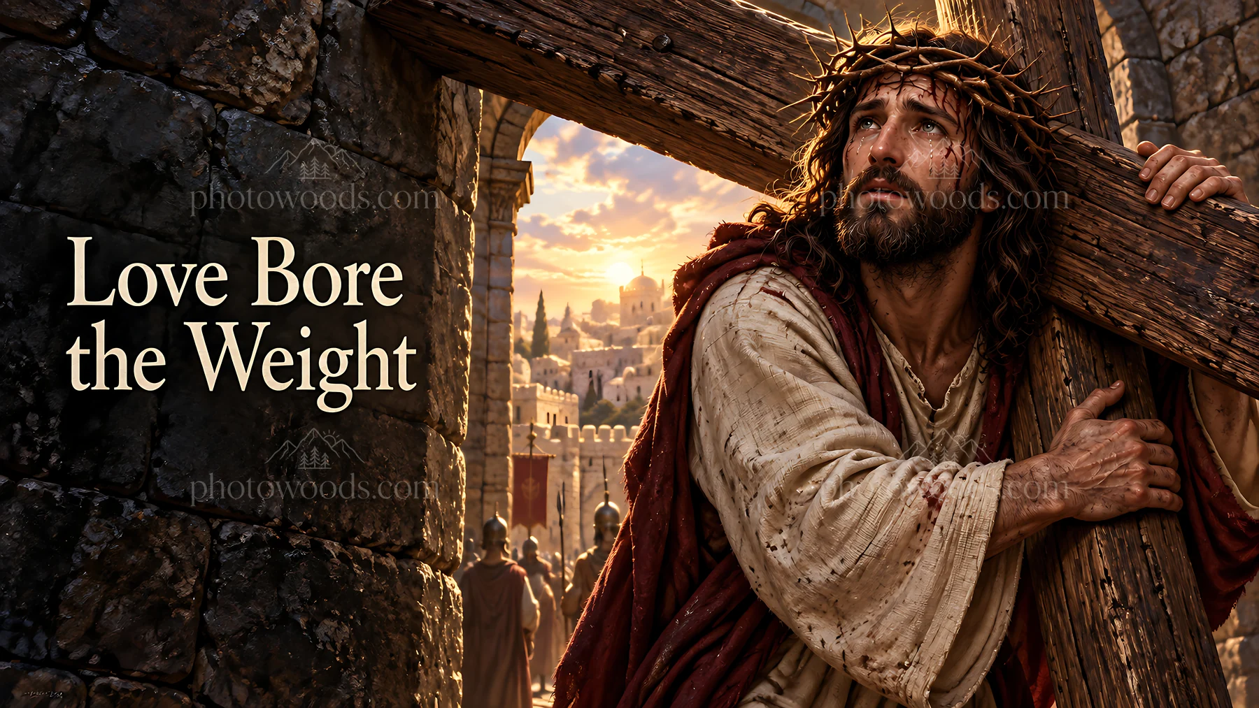 Love bore the weight of sacrifice in a historic setting - AI-generated stock image