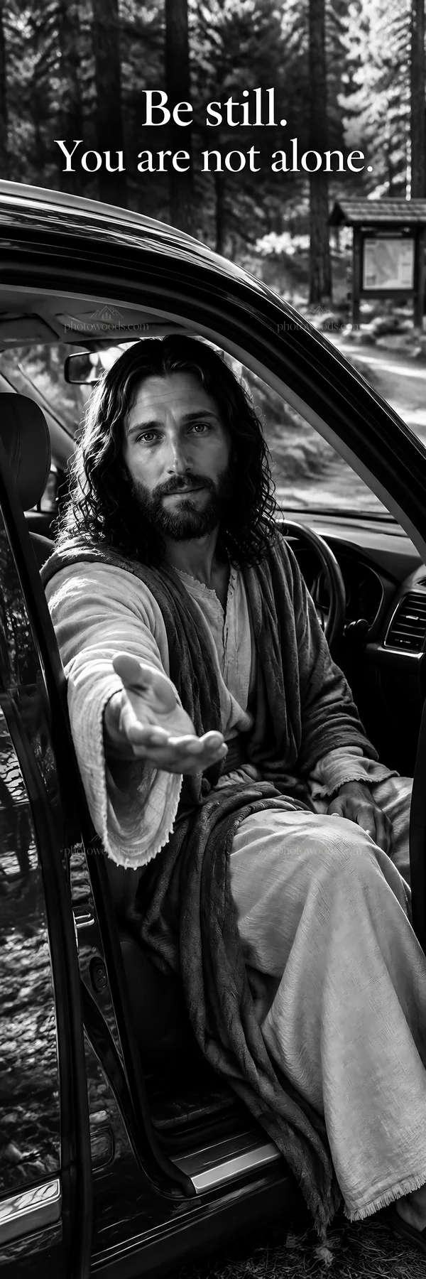 Jesus Christ offering comfort and reassurance - AI-generated stock image