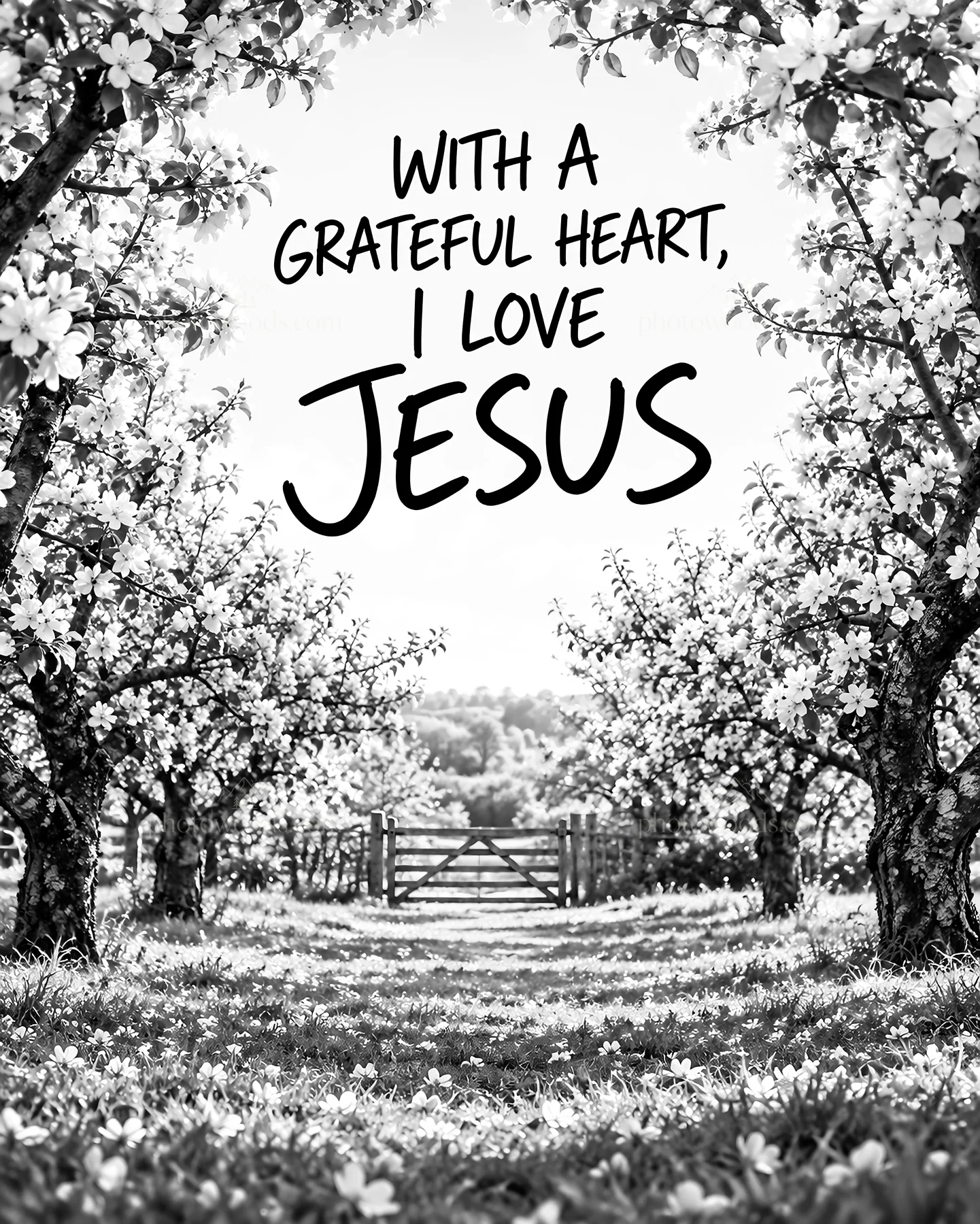 With a grateful heart, I love Jesus - AI-generated stock image