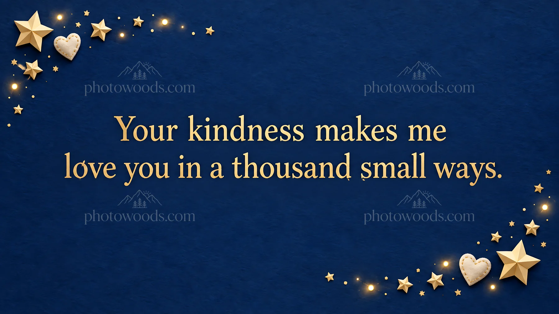 Love Greeting with Gold Stars and Hearts - AI-generated stock image
