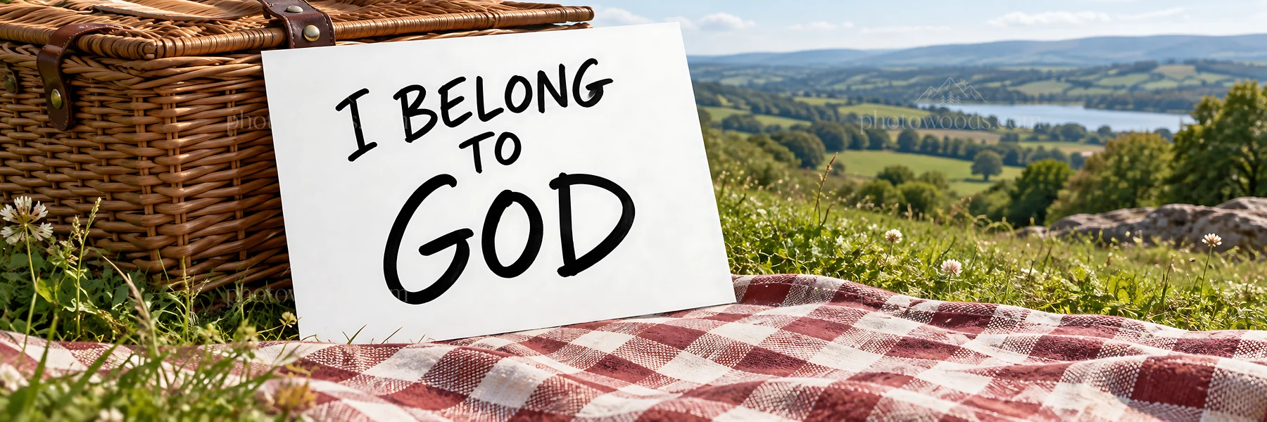 Jesus Christ welcomes the viewer in a natural setting - AI-generated stock image
