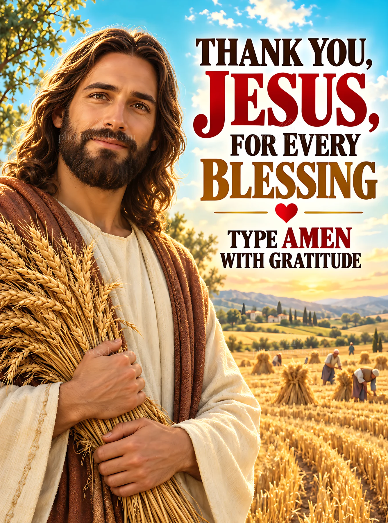 Gratitude for the harvest and abundance of blessings - AI-generated stock image