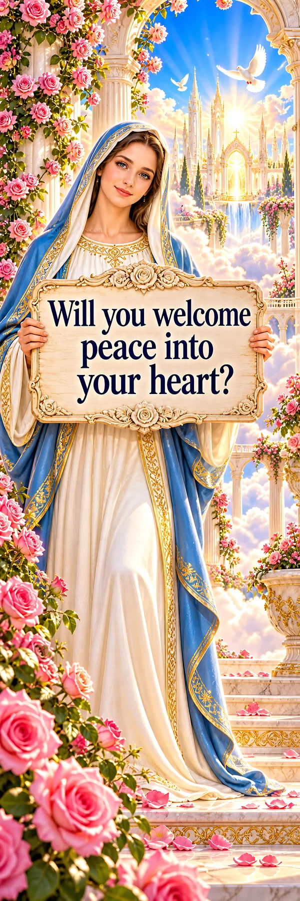 Jesus Christ inviting peace into the heart - AI-generated stock image