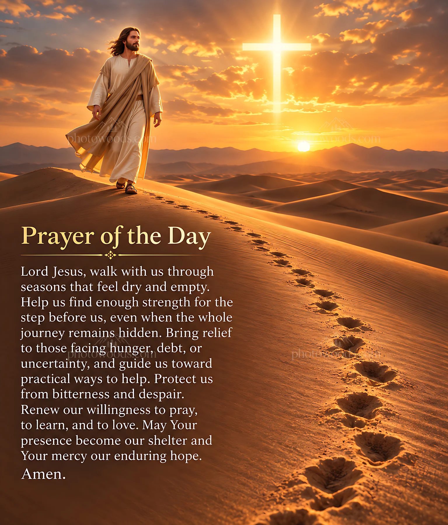 Hope across the desert - AI-generated stock image