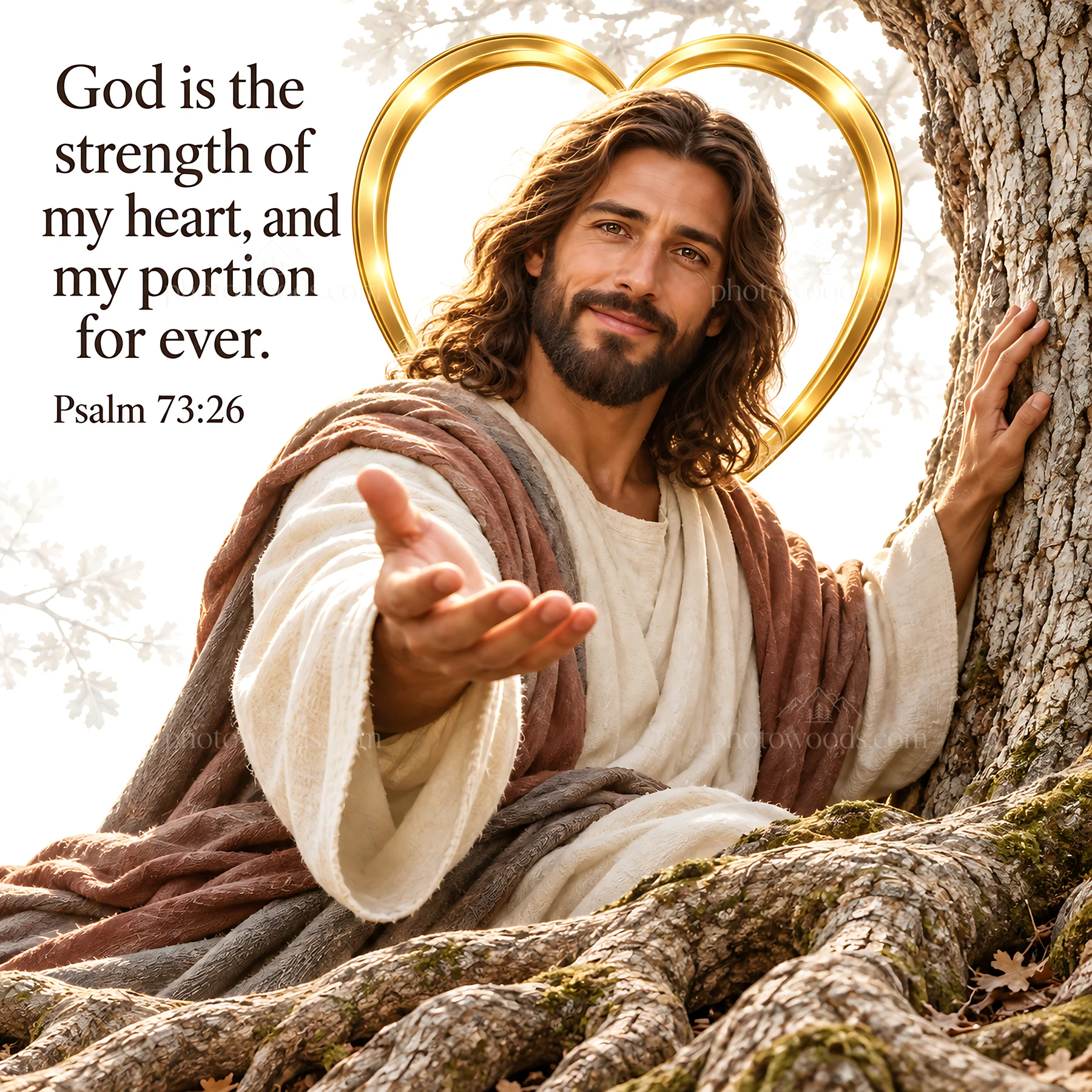 Jesus Christ offering comfort and strength - AI-generated stock image