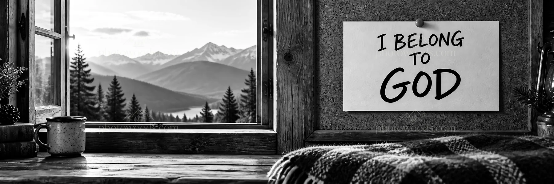 Jesus Christ connection with God in a serene mountain setting - AI-generated stock image
