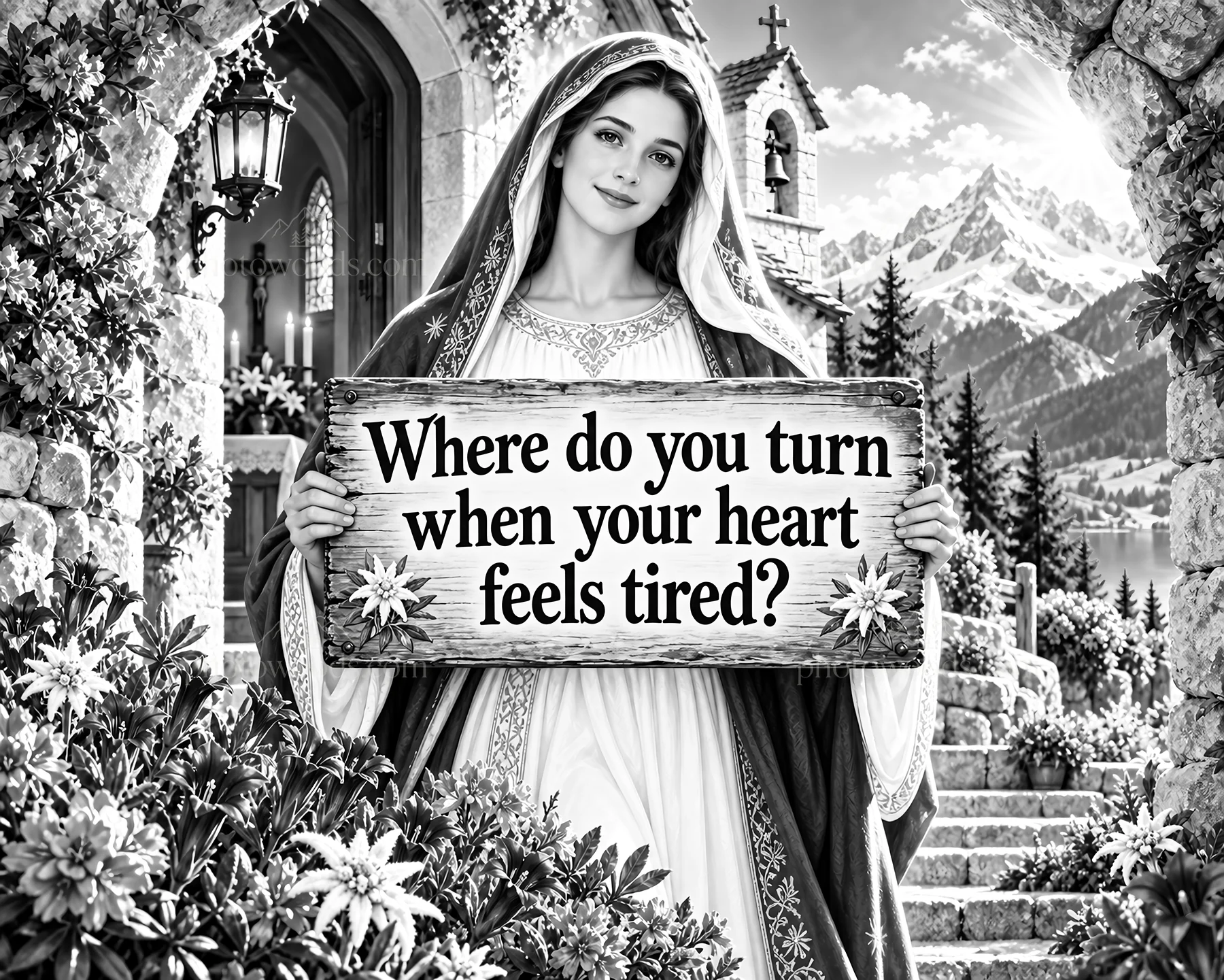 Jesus Christ sharing a message of comfort - AI-generated stock image
