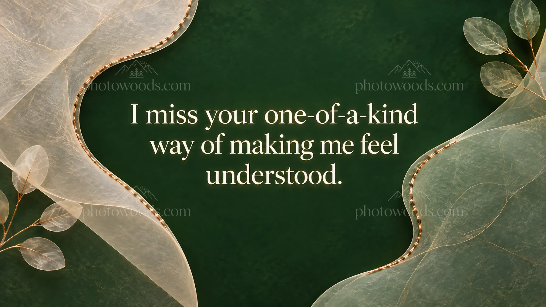 I Miss You Greeting with Botanical Border - AI-generated stock image