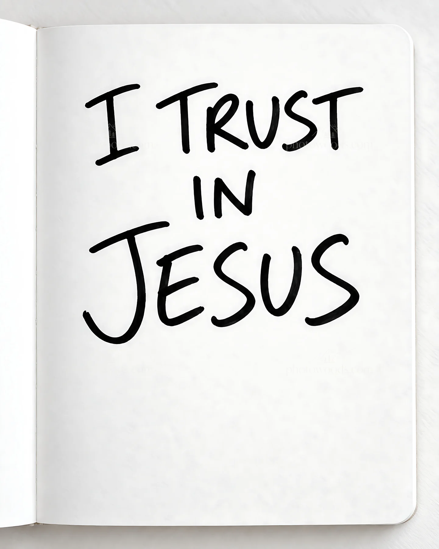 Jesus Christ trust message in a devotional setting - AI-generated stock image
