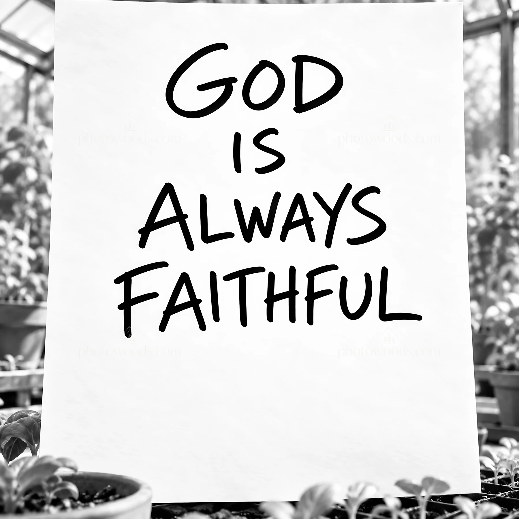 Jesus Christ message about God's faithfulness - AI-generated stock image