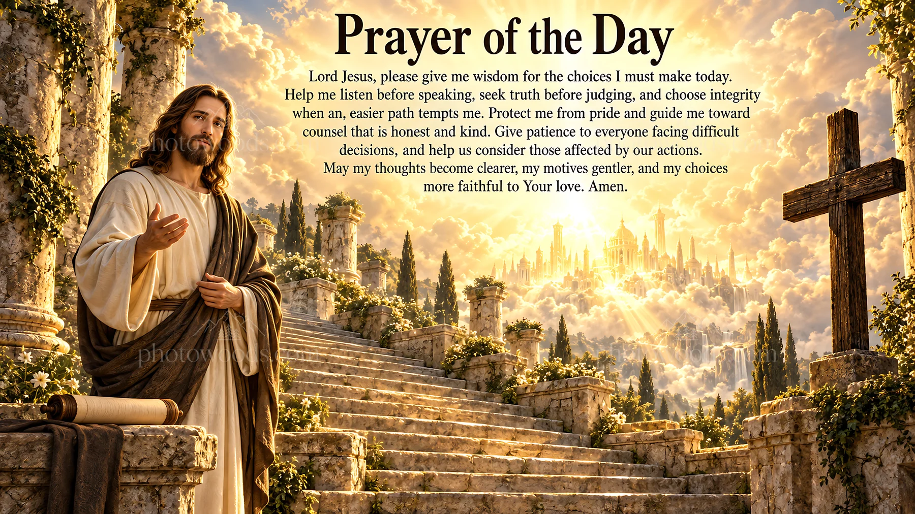 Jesus Christ teaching about wisdom and choices in devotion - AI-generated stock image