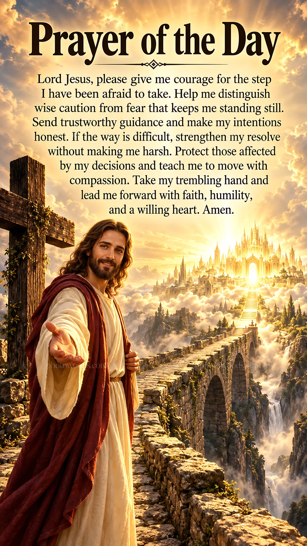 Jesus Christ guiding with compassion in a moment of prayer - AI-generated stock image