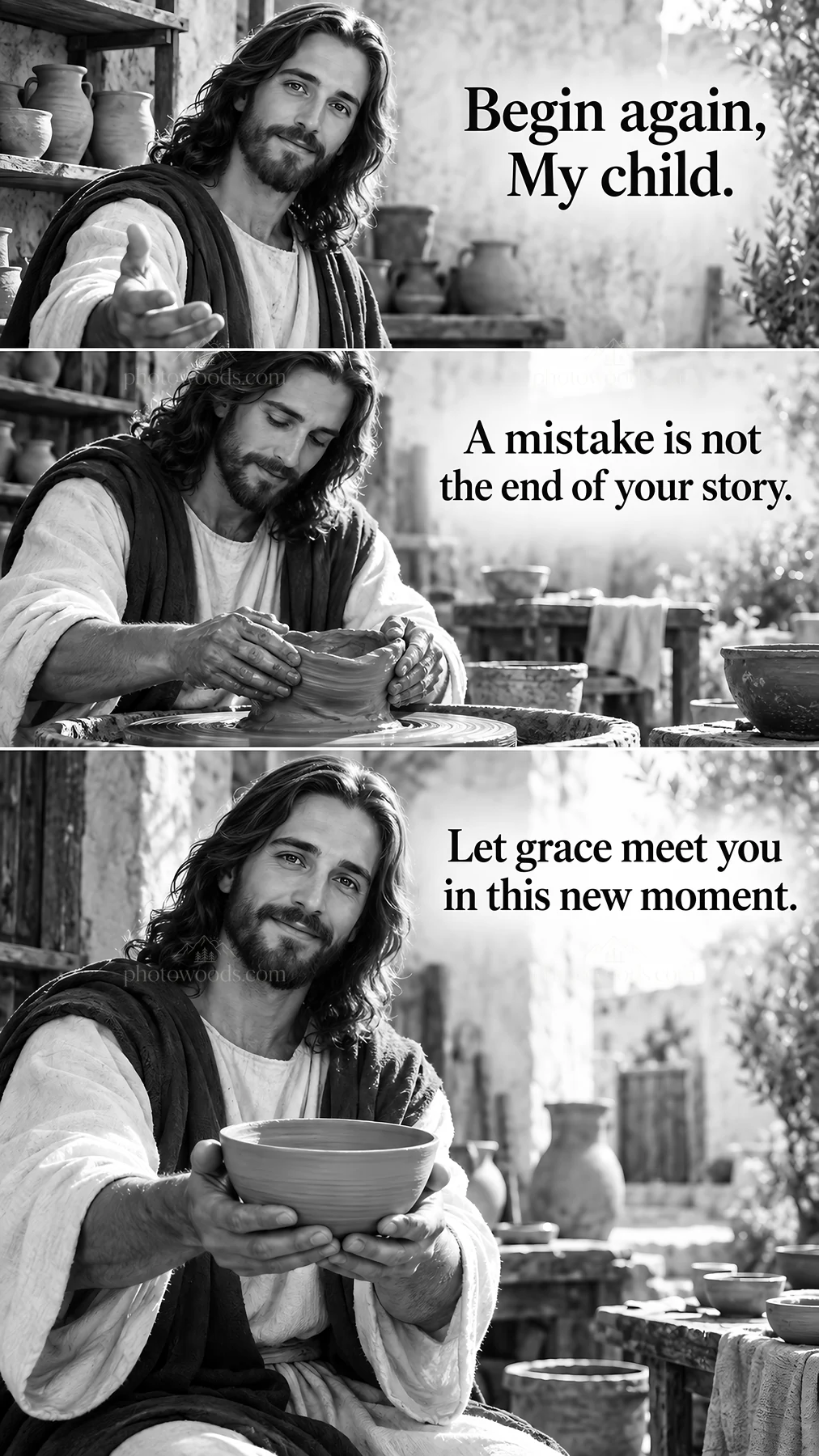 Jesus Christ inviting for a new beginning and grace - AI-generated stock image
