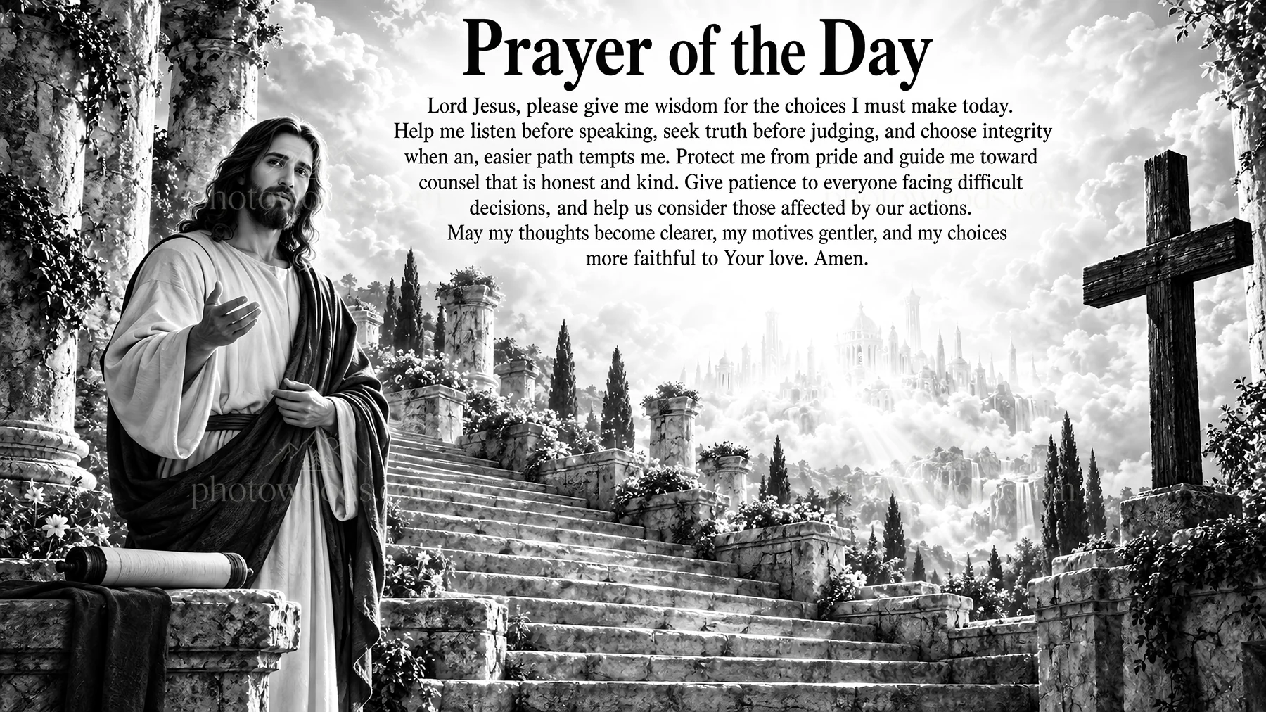 Jesus Christ teaching and guiding with wisdom - AI-generated stock image