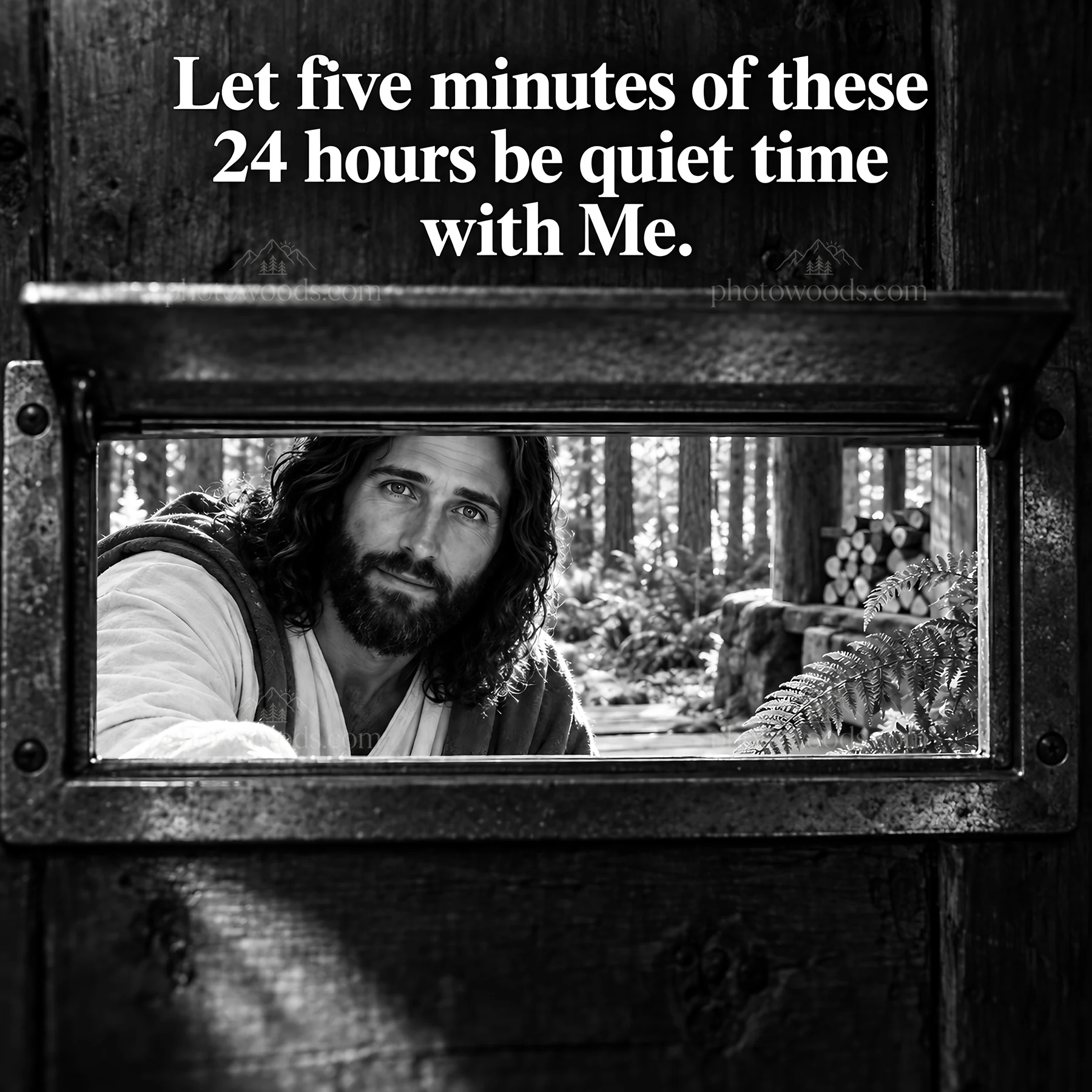 Jesus Christ inviting quiet time for contemplation - AI-generated stock image