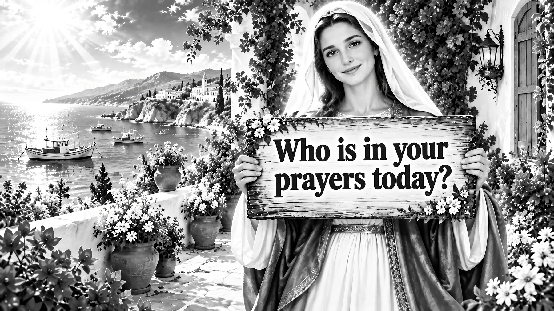 Jesus Christ asking who is in your prayers today - AI-generated stock image