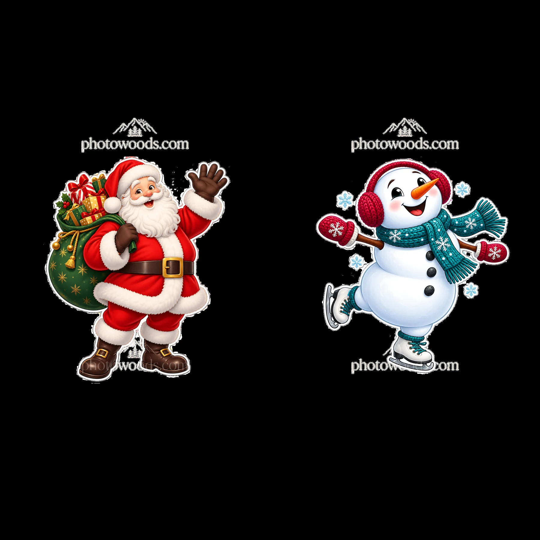 Two isolated cartoon figure stickers - AI-generated stock image