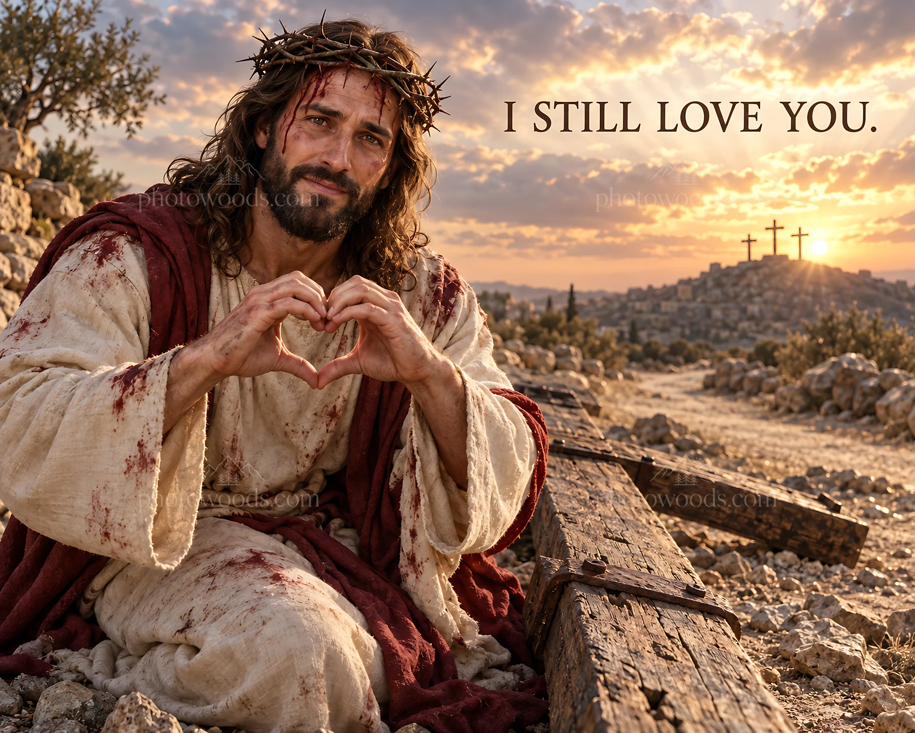 Jesus Christ showing love and compassion - AI-generated stock image
