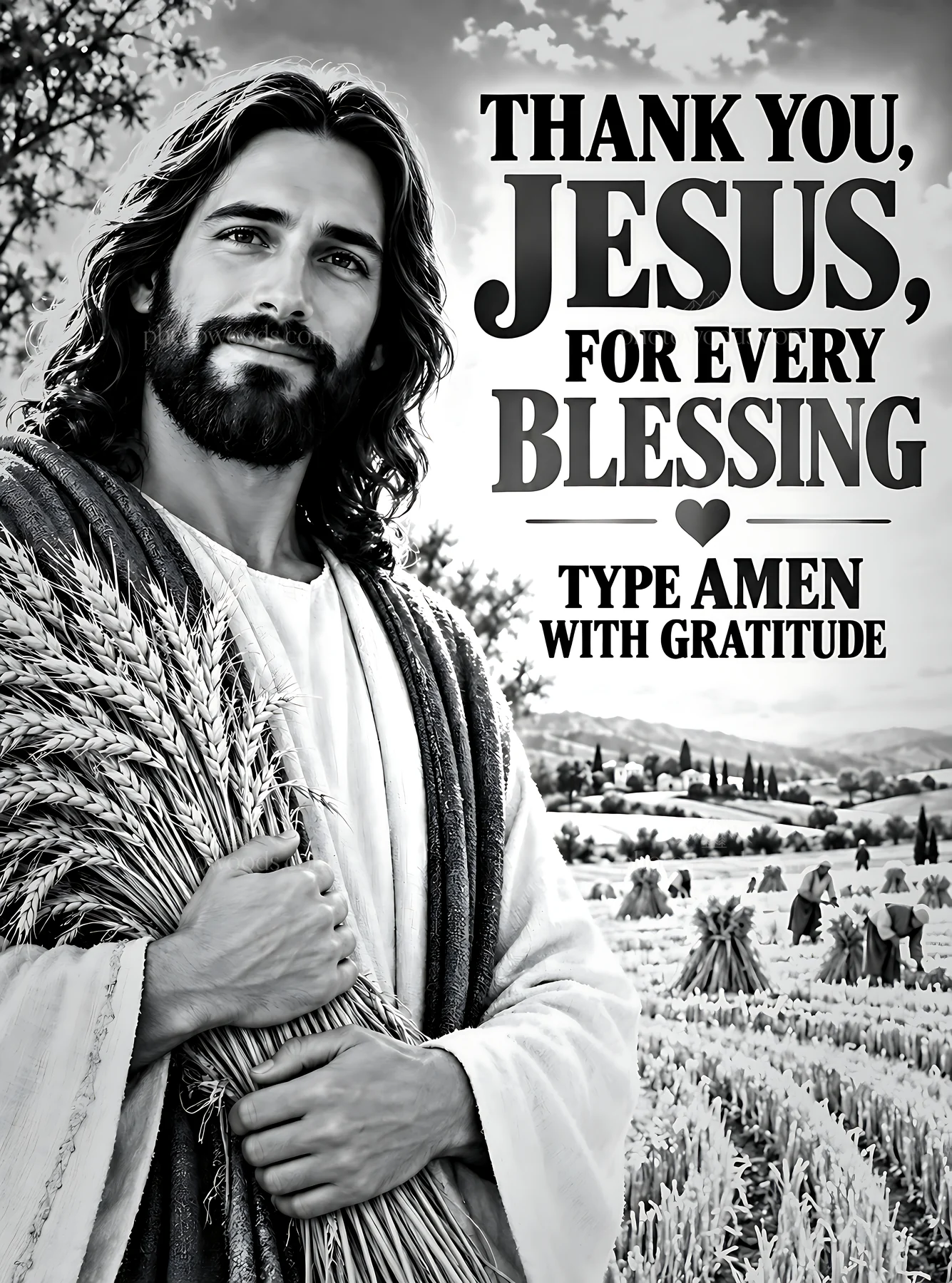 Gratitude for harvest blessings - AI-generated stock image