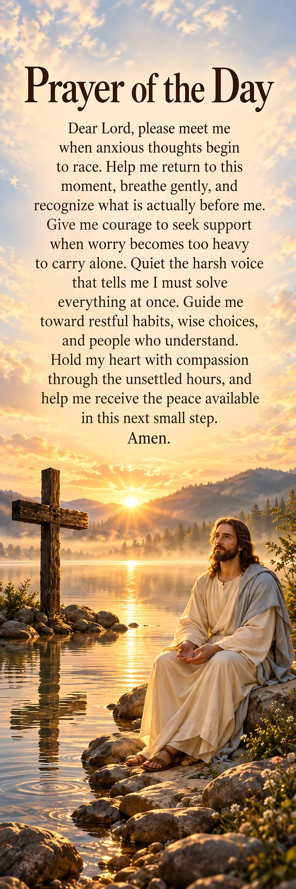 Jesus Christ guiding through anxious thoughts - AI-generated stock image