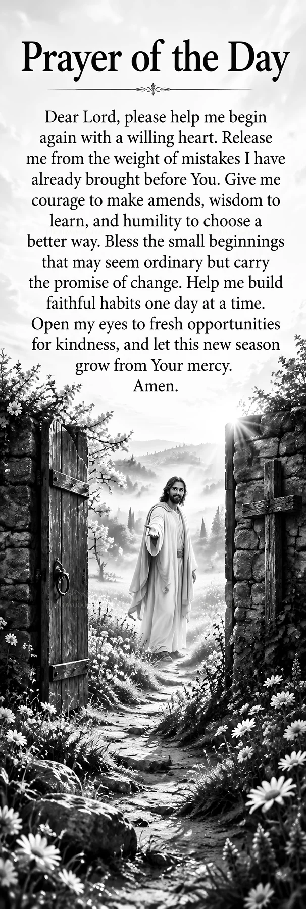 Jesus Christ in prayer asking for guidance and change - AI-generated stock image