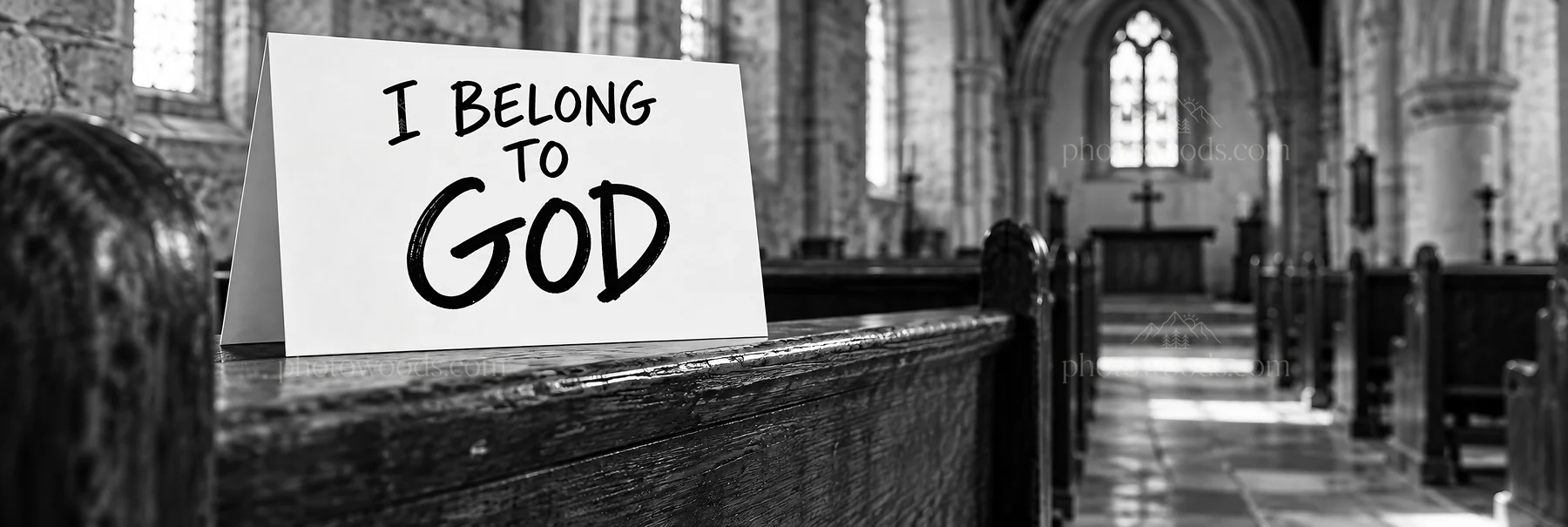 Jesus Christ in a church emphasizing belonging to God - AI-generated stock image