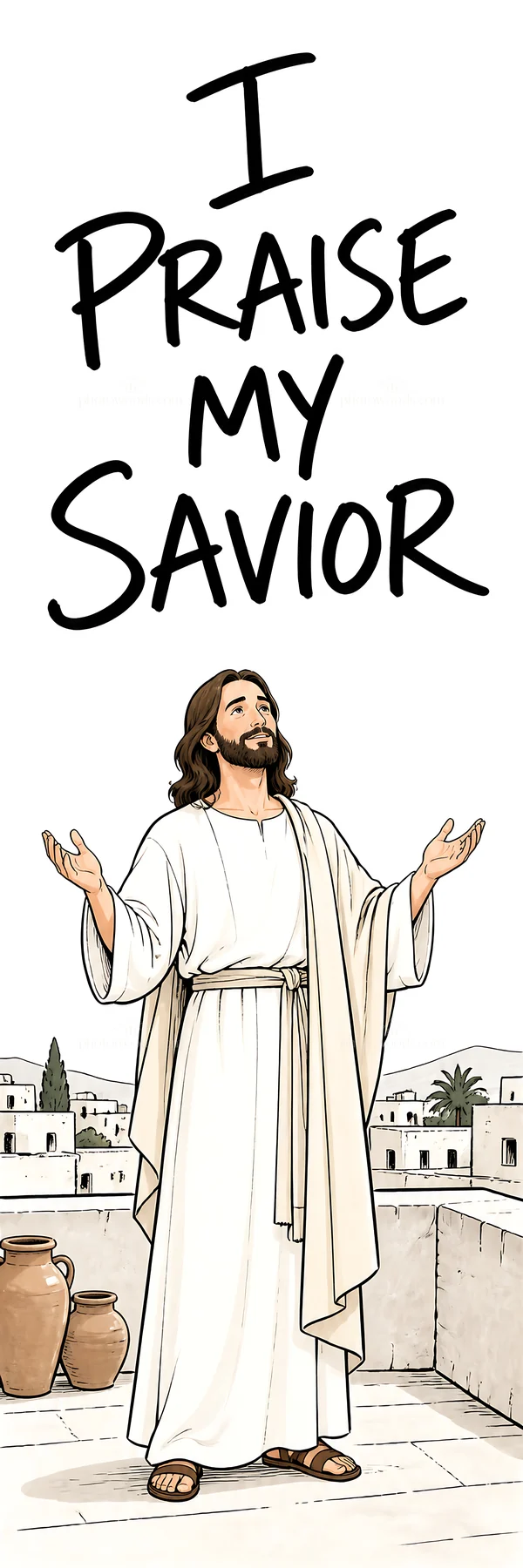 Jesus Christ praising his Savior - AI-generated stock image