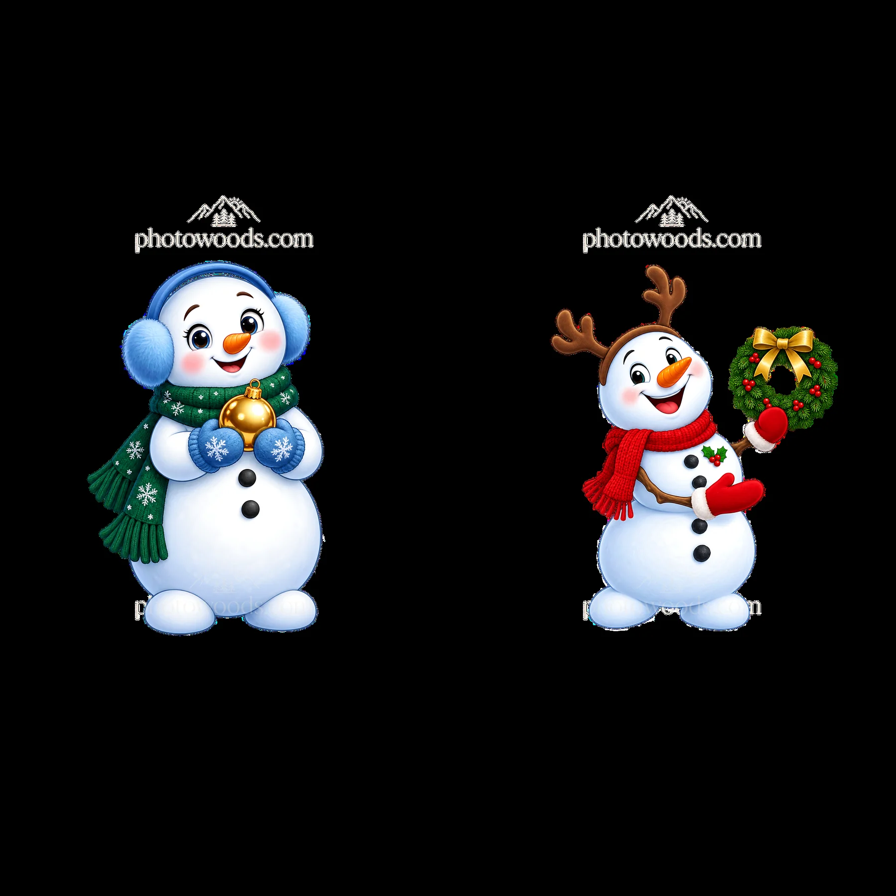Christmas snowman with accessories and festive decorations - AI-generated stock image
