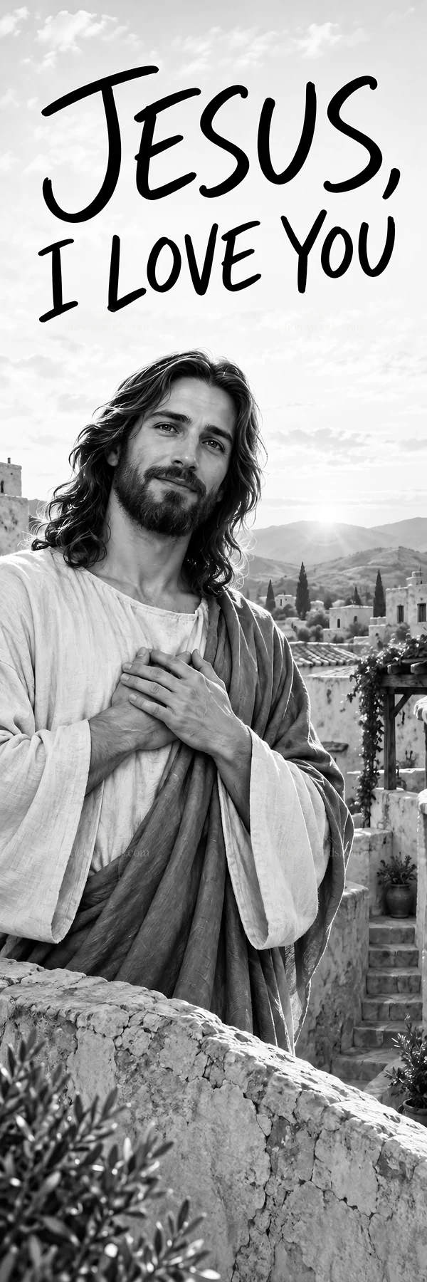 Jesus Christ expressing love and compassion - AI-generated stock image