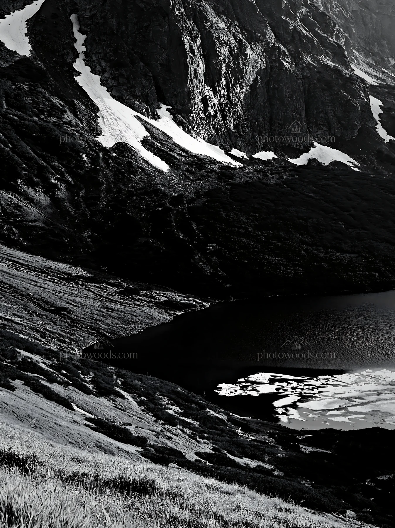 Snowmelt in Tatra Mountains Meadow during Spring - AI-generated stock image