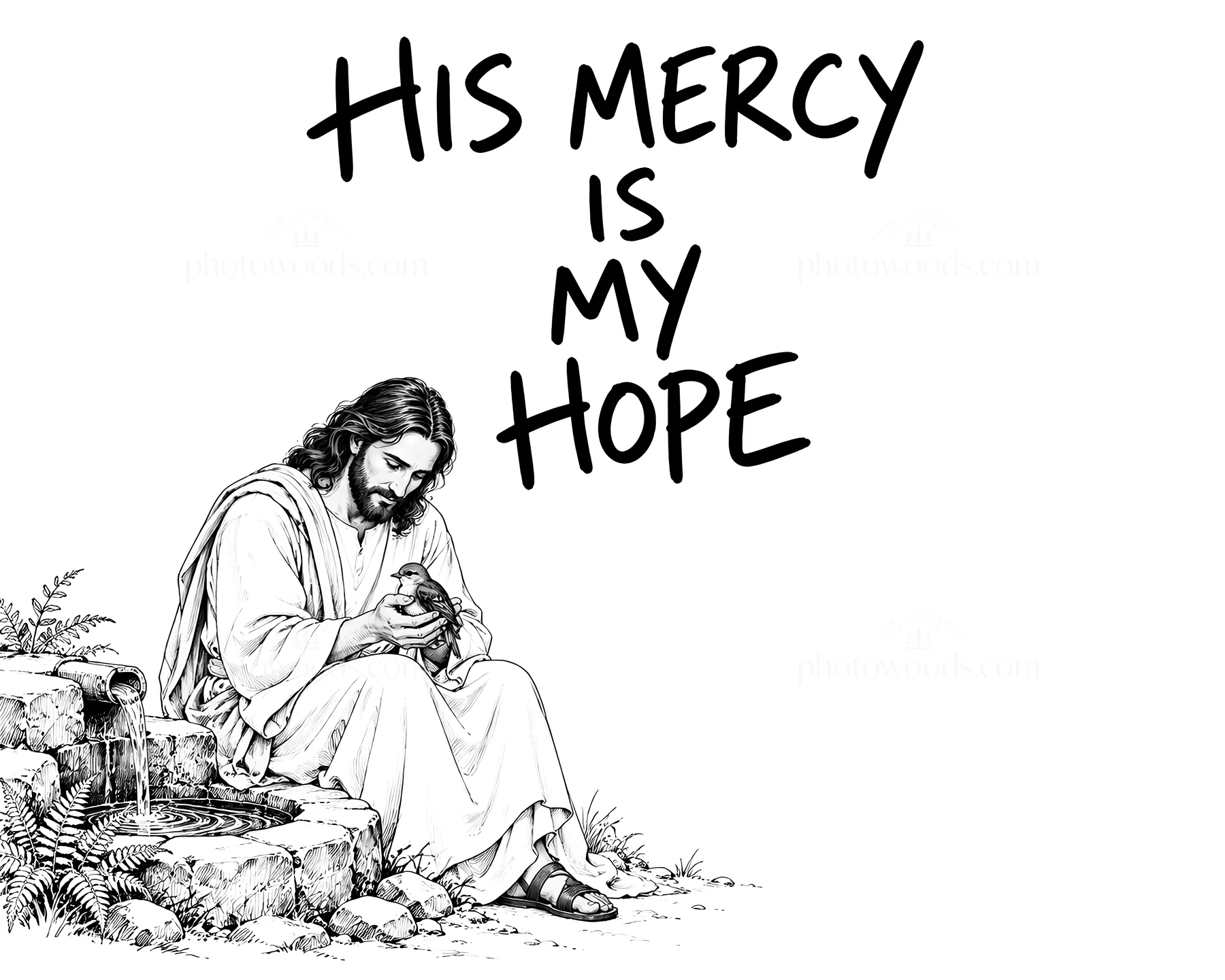 Jesus Christ showing mercy and hope with a compassionate gesture - AI-generated stock image