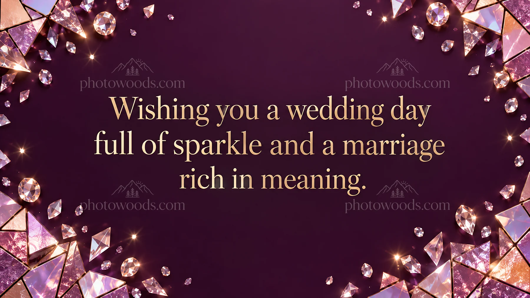 Sparkling Wedding Day Greeting - AI-generated stock image
