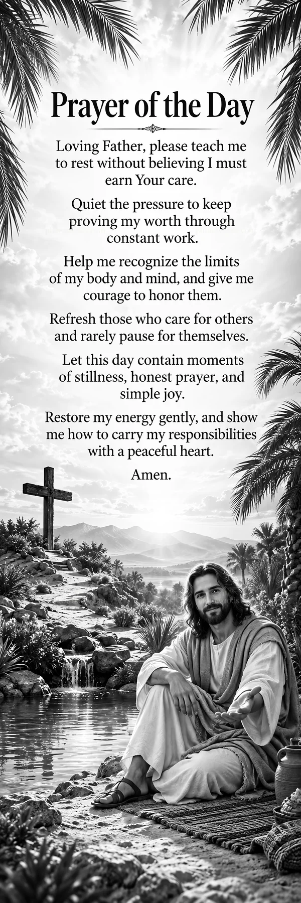 Jesus Christ teaching about prayer and dependence on God - AI-generated stock image