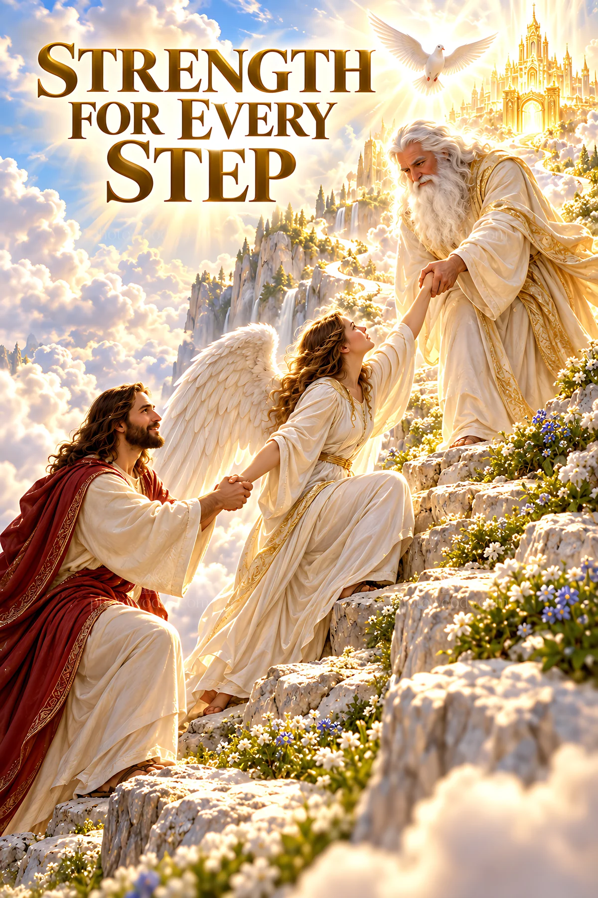 Strength for every step towards a brighter place - AI-generated stock image