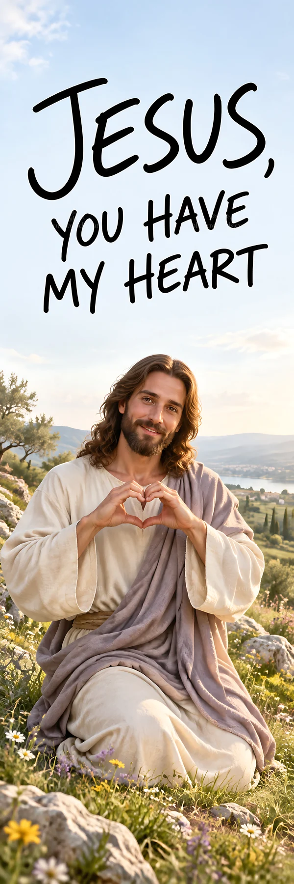 Jesus Christ showing love and connection with viewers - AI-generated stock image