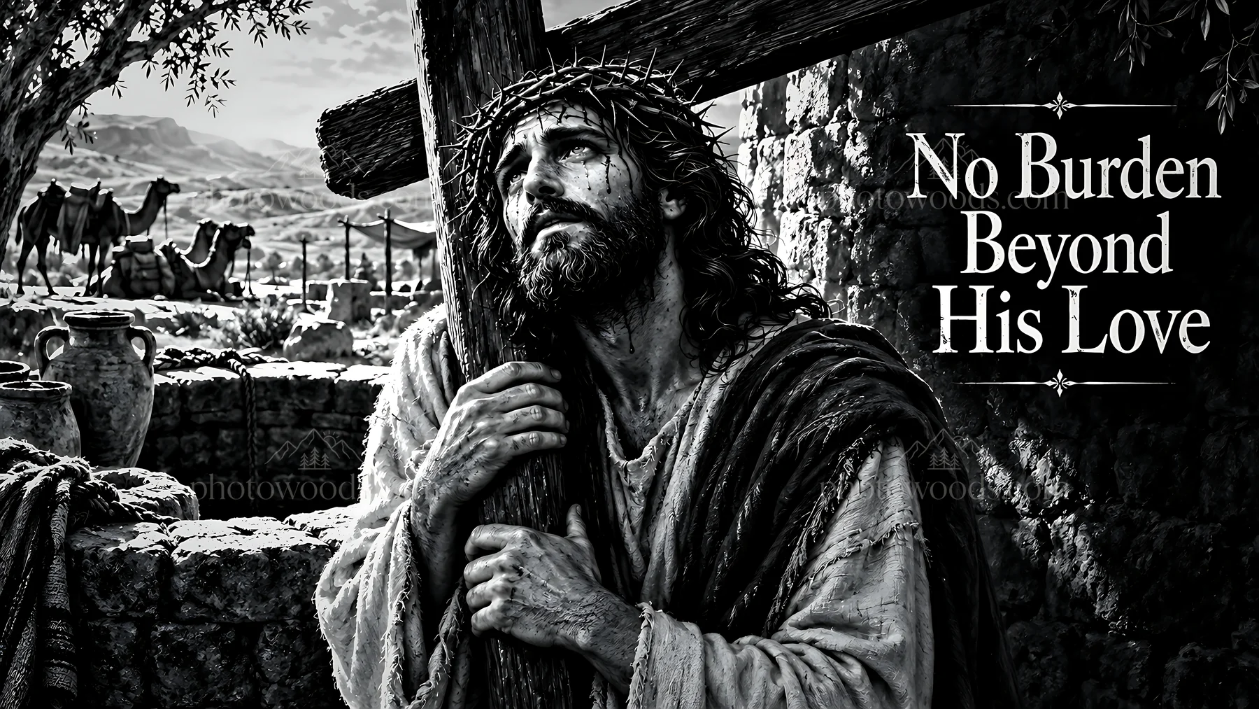 No burden beyond his love in a dramatic scene - AI-generated stock image