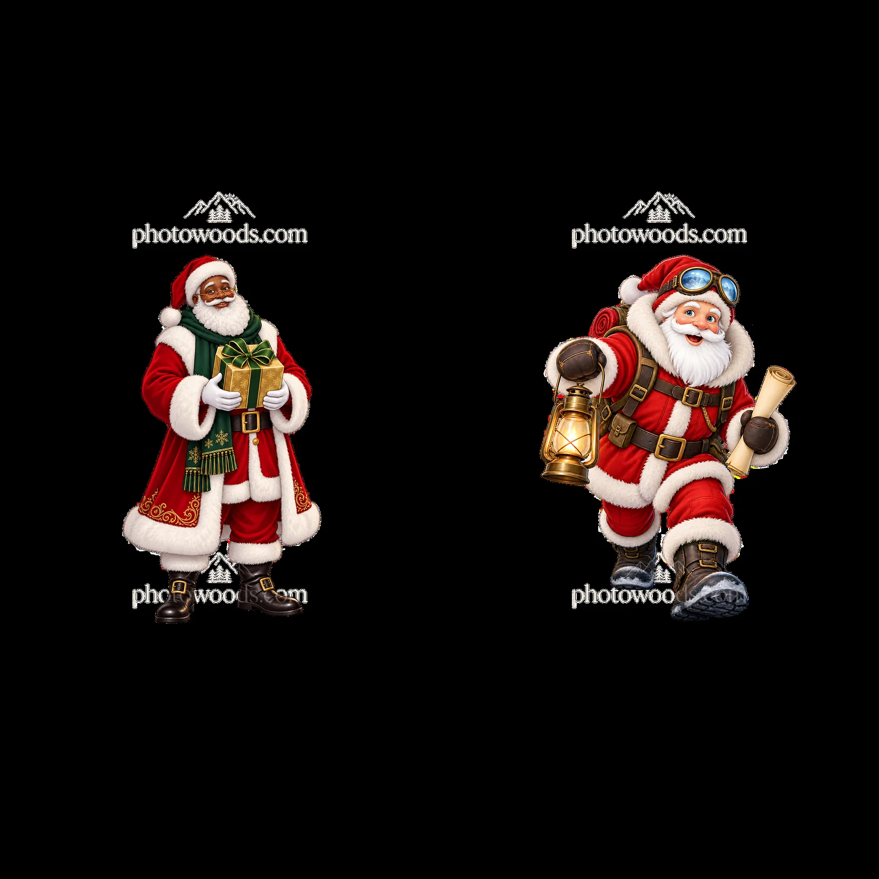 Two isolated cartoon figure stickers - AI-generated stock image