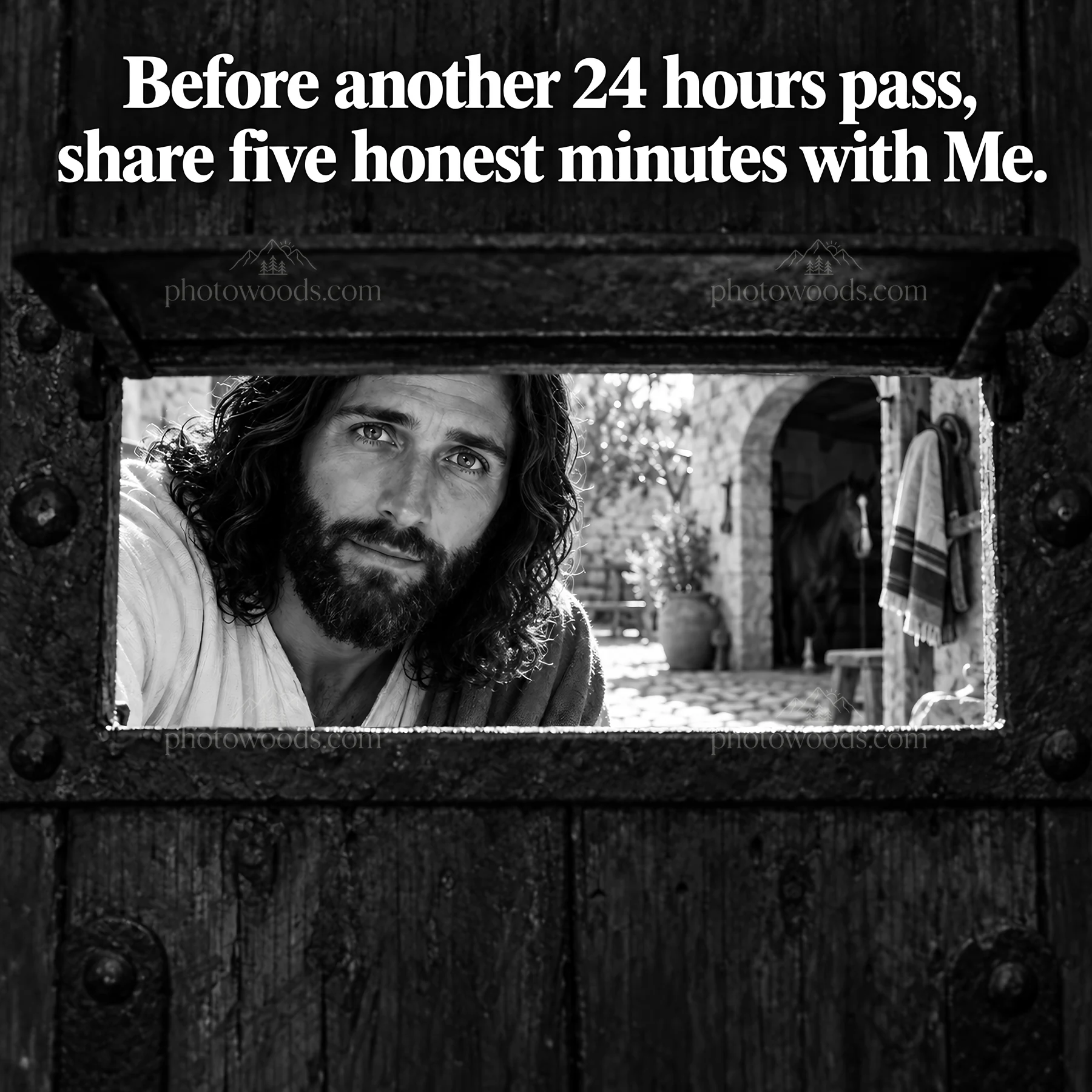 Jesus Christ inviting for a five-minute conversation - AI-generated stock image