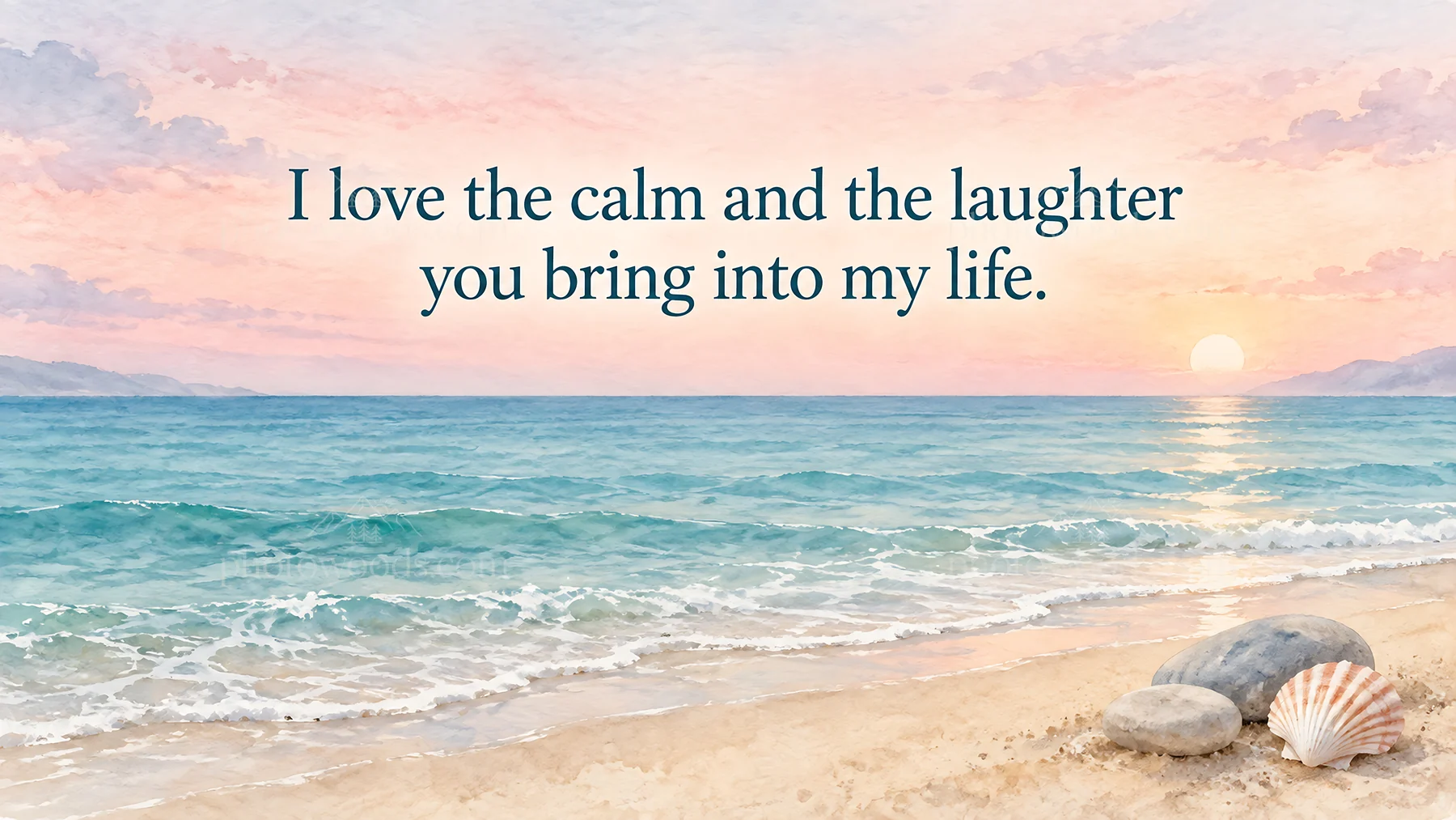 Beach sunset greeting for a sister - AI-generated stock image