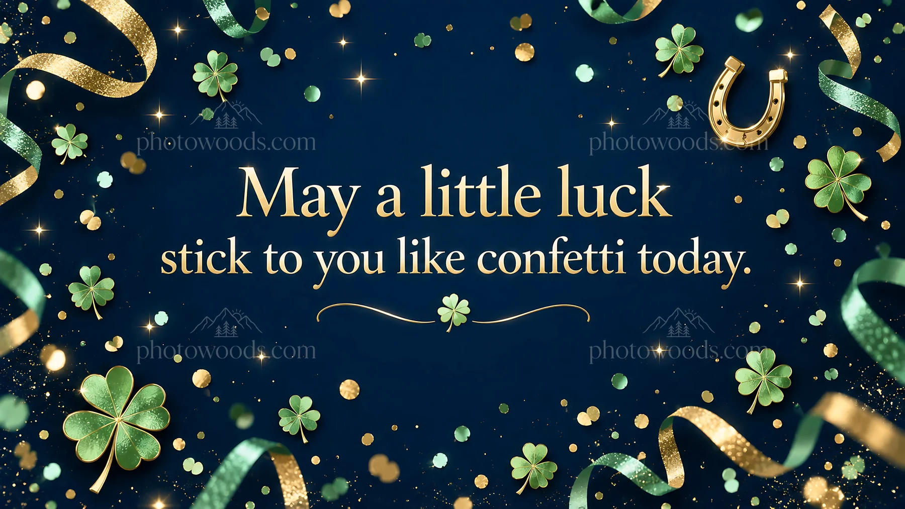 Lucky Birthday Greeting with Clovers and Confetti - AI-generated stock image