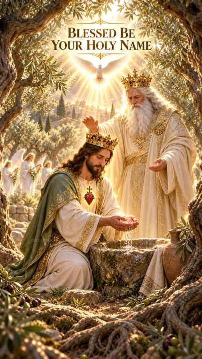 Jesus Christ in a divine scene with celebration and worship - AI-generated stock image