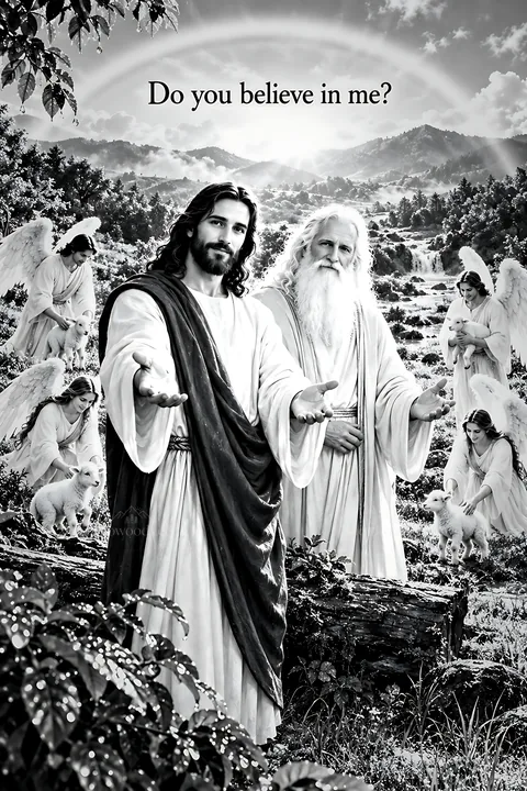 Do you believe in me in rainbow valley - AI-generated stock image