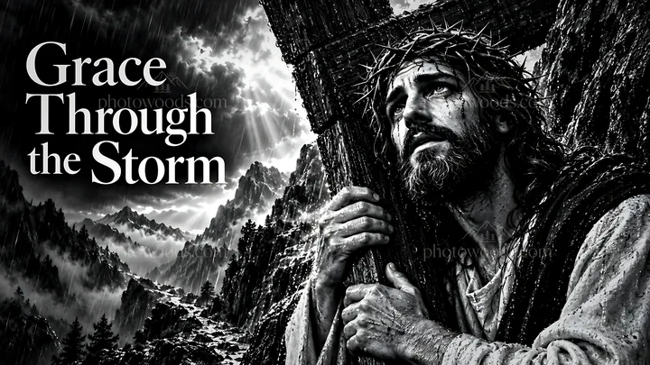 Grace through the storm - AI-generated stock image